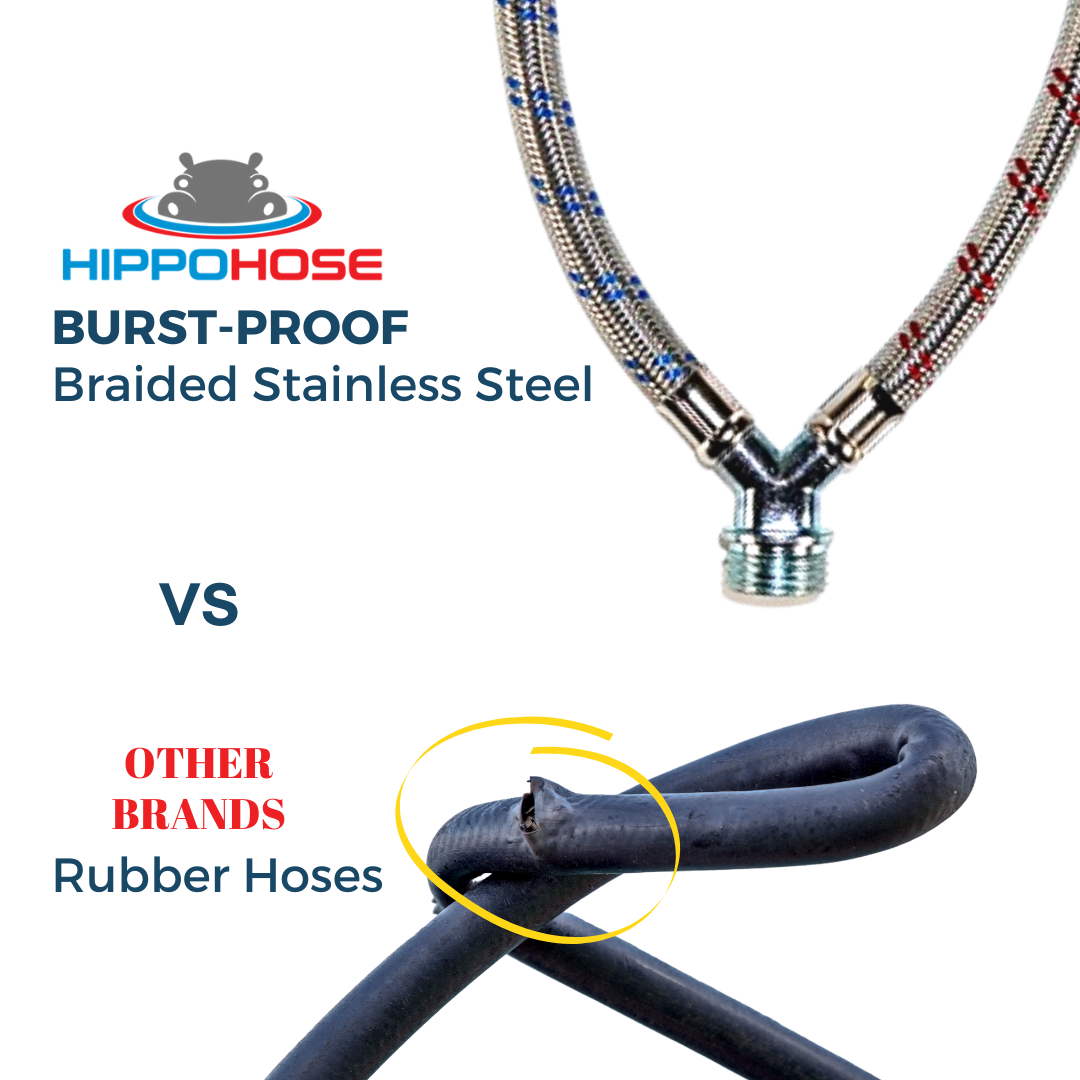 Stainless steel washing machine y mixer hose
