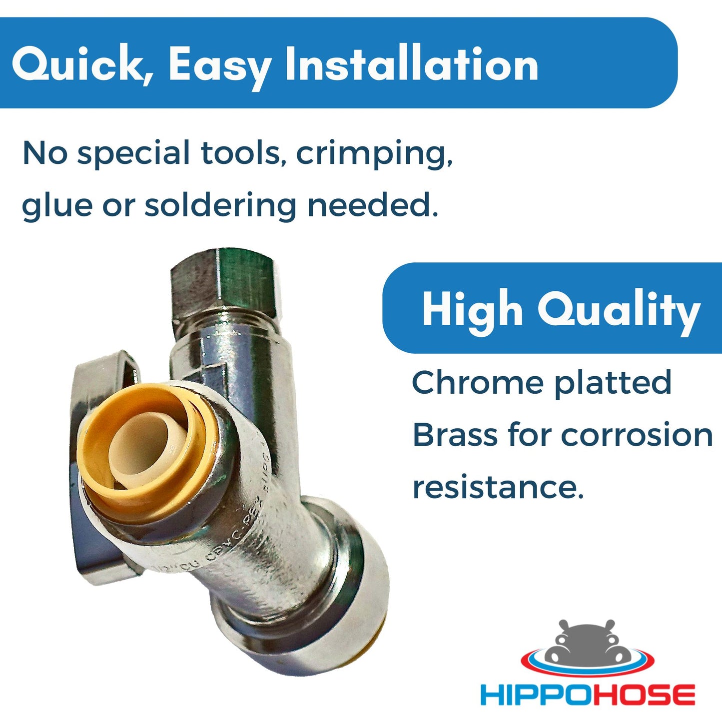 T-Stop Valve Push to Connect Compression