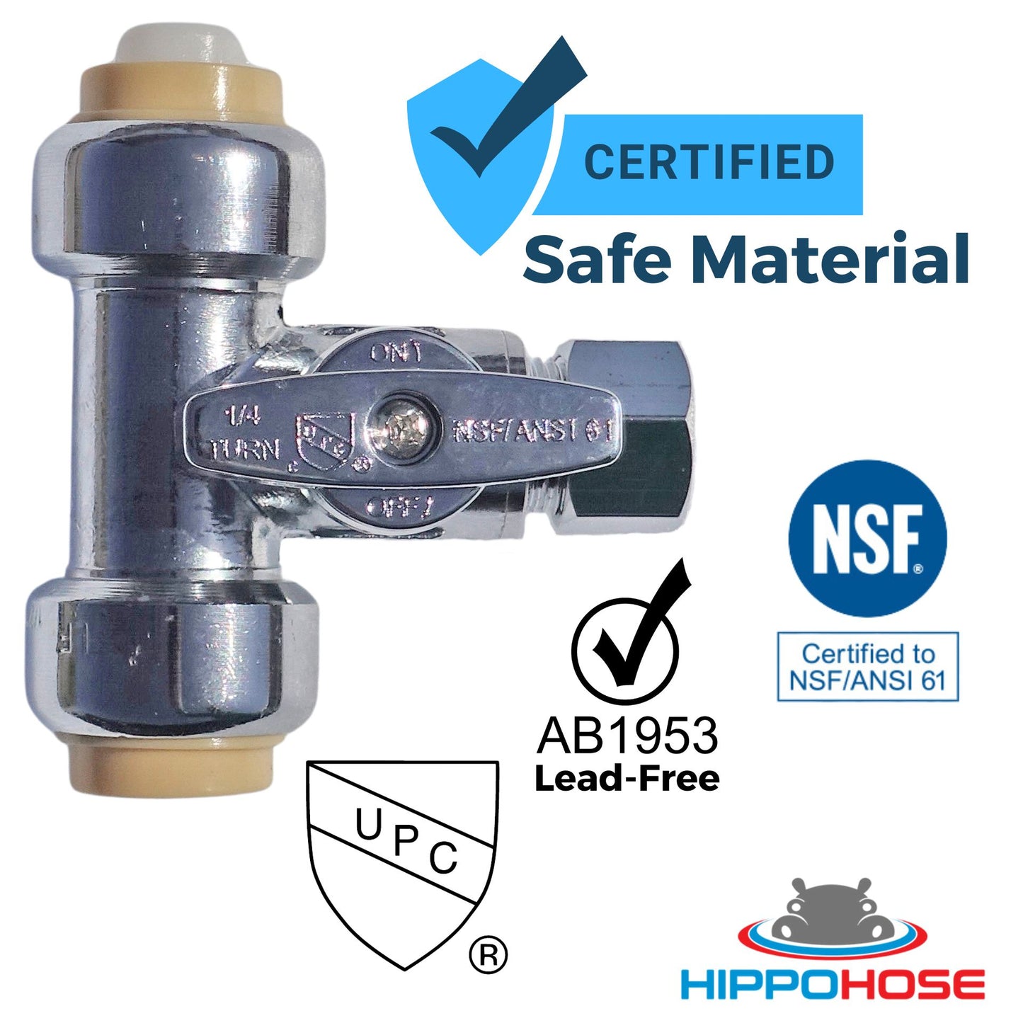 T-Stop Valve Push to Connect Compression
