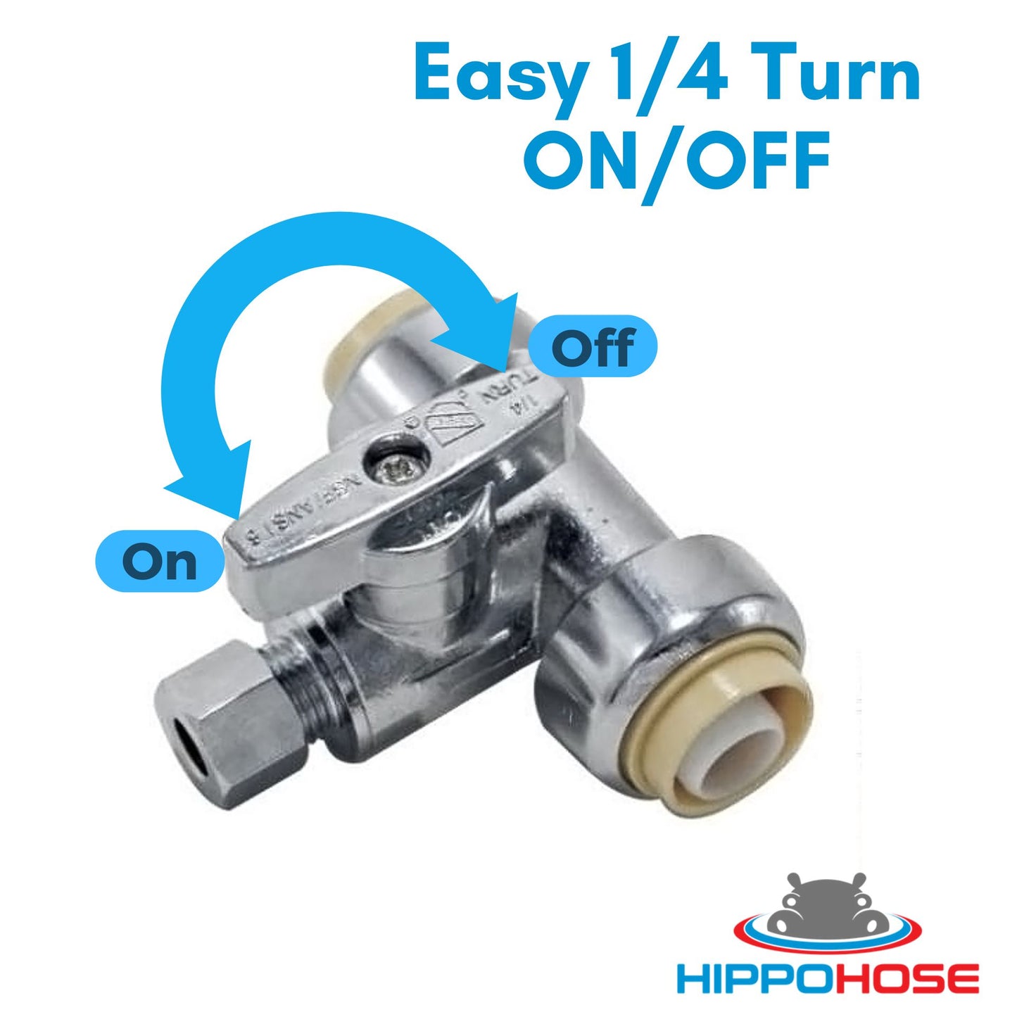 T-Stop Valve Push to Connect Compression