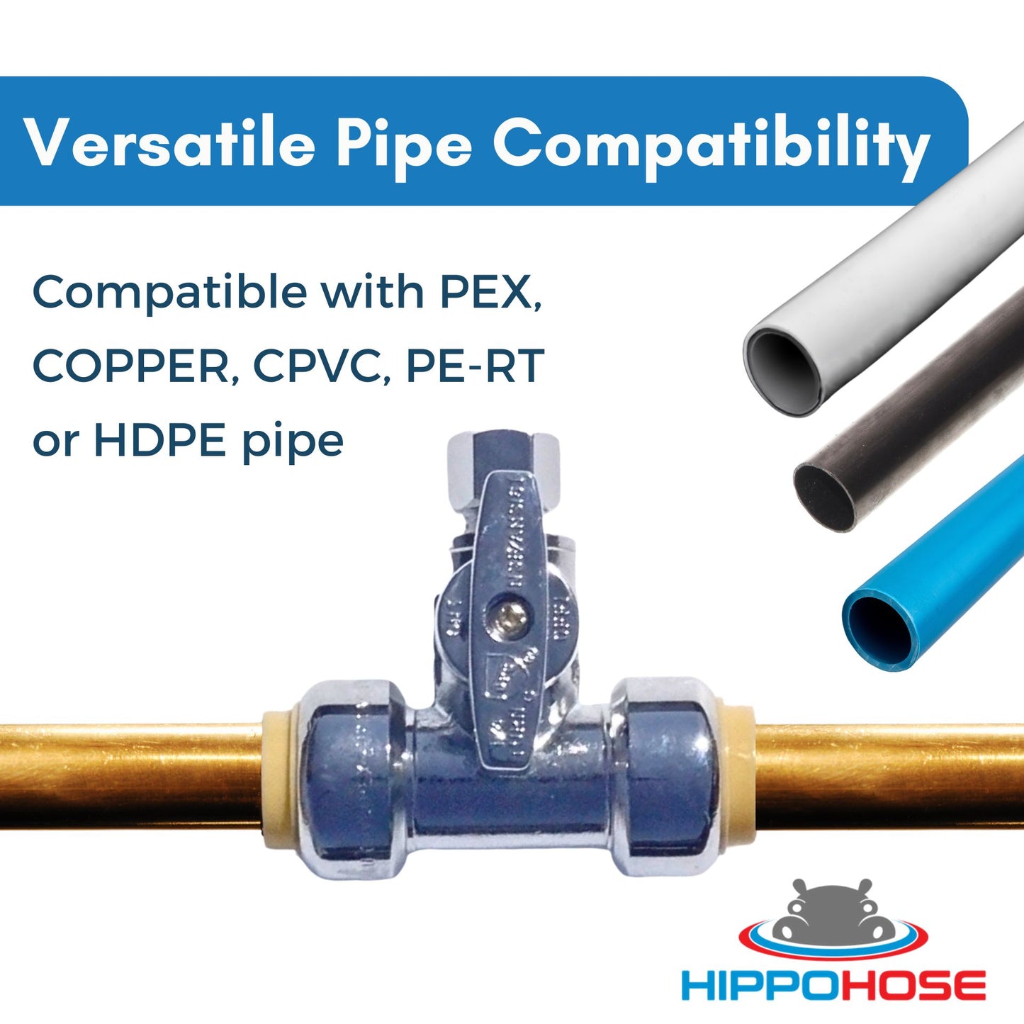 T-Stop Valve Push to Connect Compression