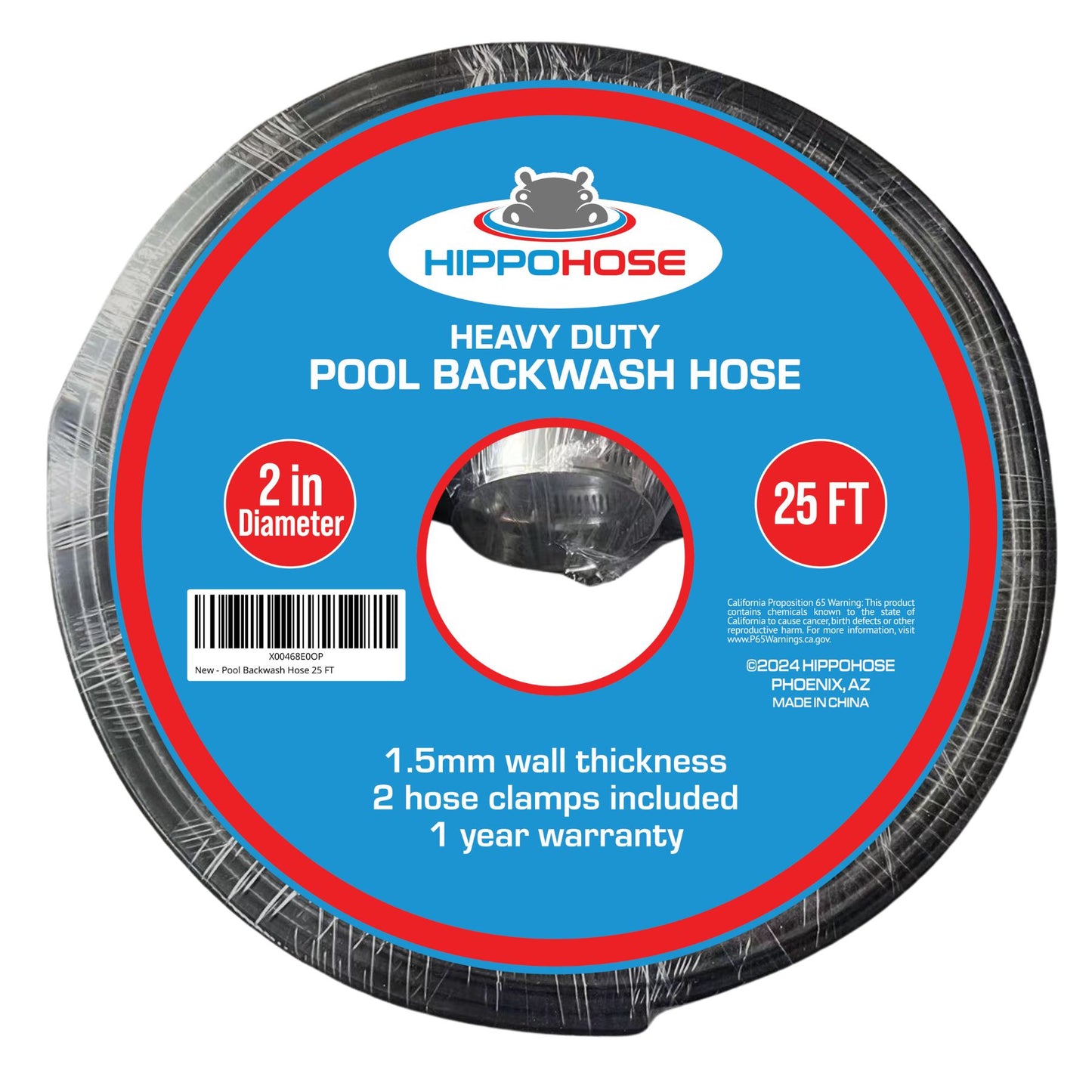 Pool Backwash Hose (2 Inch Diameter) - Black