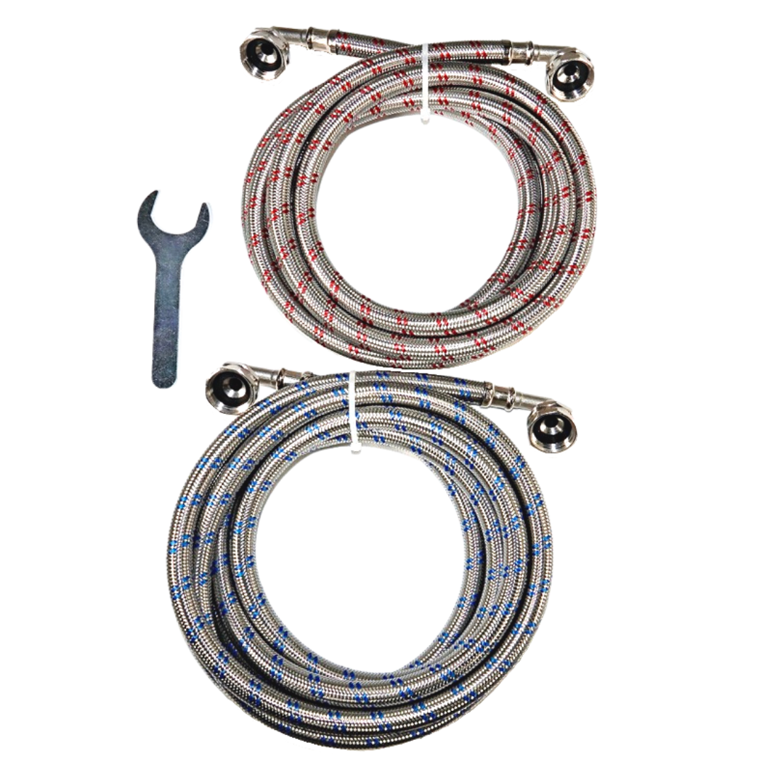 Double sided 90 degree elbow connection washing machine hoses