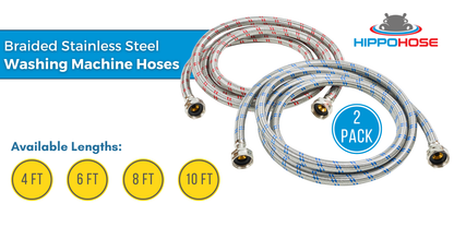 Washing Machine Hoses - Octagon Connections - Straight Connections