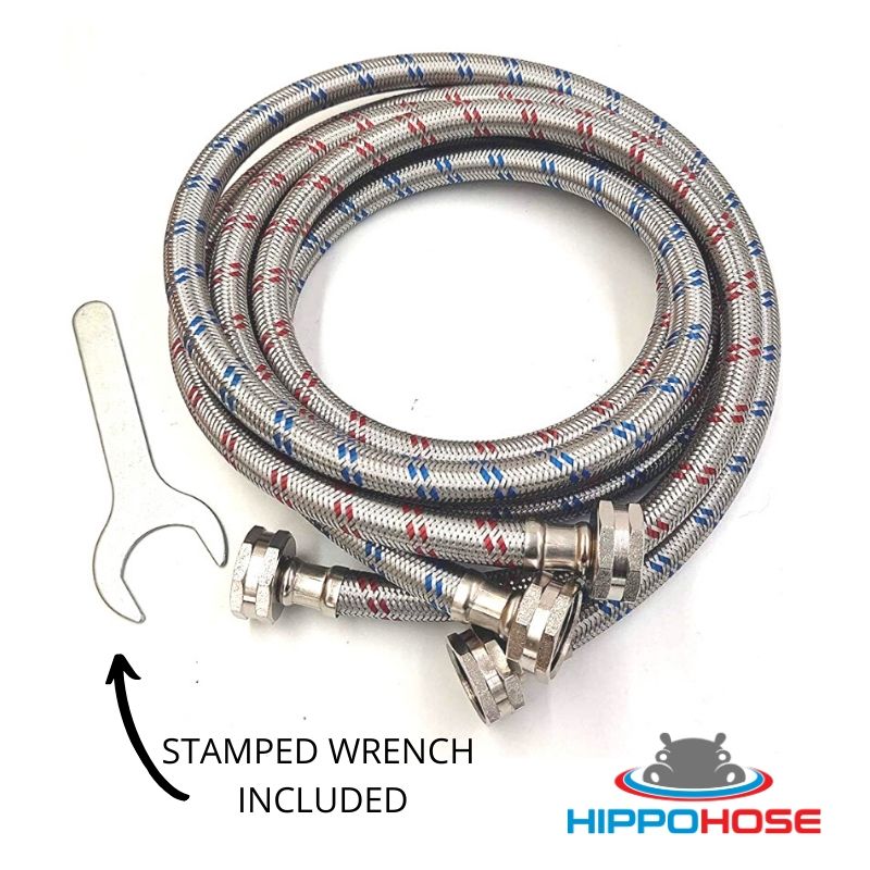 Stainless Steel Washing Machine Hoses Straight Connection Hippohose