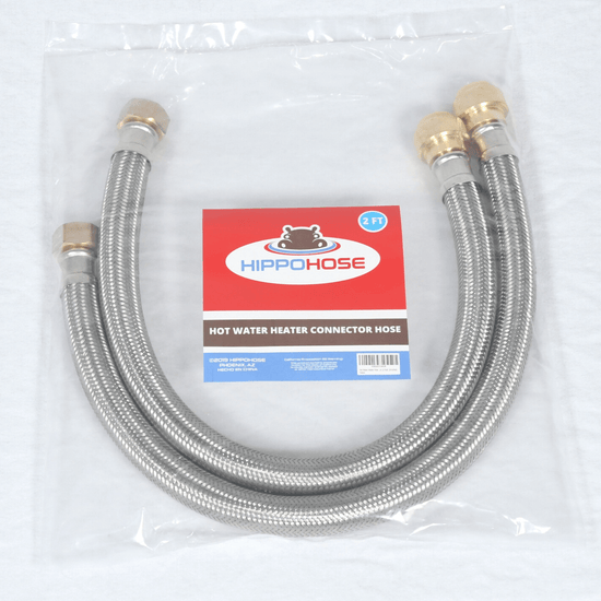 Hot Water Heater Connector Hose (2 Pack) 2 FT Stainless Steel