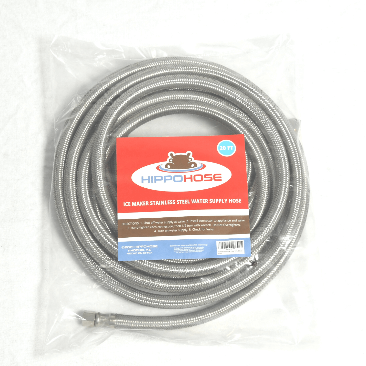 48 in. Chrome Stainless Steel Ice Maker- Refrigerator Supply Hose - Grey AI-37835