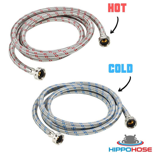 Stainless Steel Washing Machine Hoses – Straight Connection
