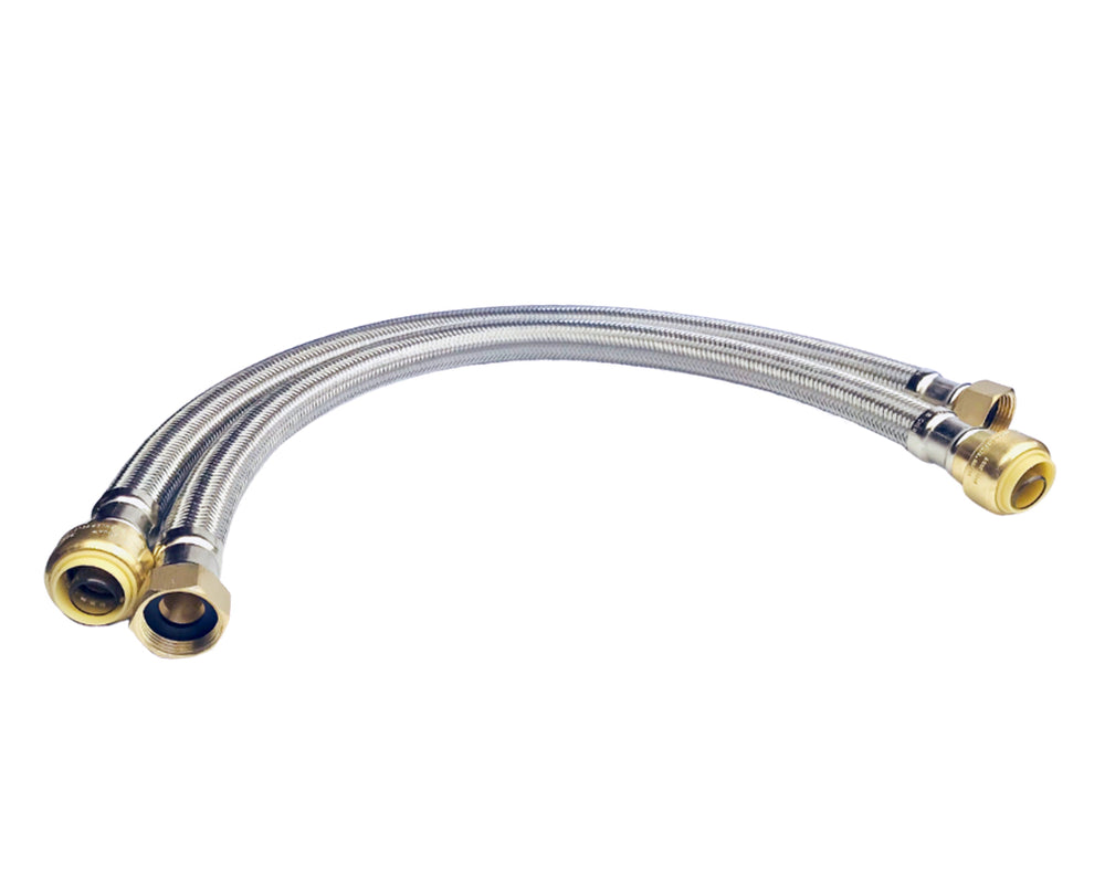Hot Water Heater Connector Hose (2 Pack) 2 FT Stainless Steel
